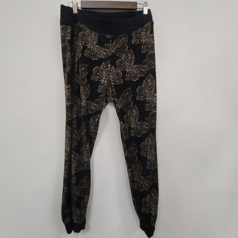 Johnny Was Black Velvet Butterfly Zip Hoodie & Joggers Set - Picture 8 of 16